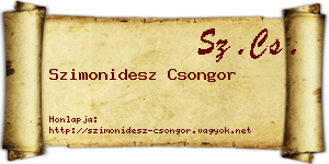 Szimonidesz Csongor névjegykártya