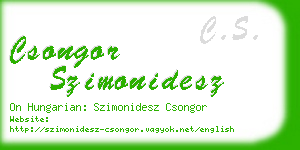 csongor szimonidesz business card